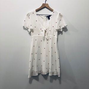 Forever 21 Embroidered Tie-Front Dress